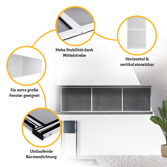 Fliegengitter Fenster Master Slim XXXL Besonderheiten
