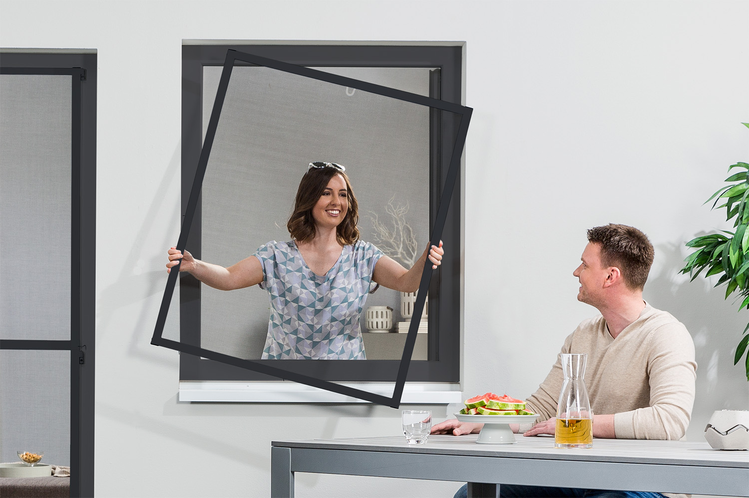 Fliegengitter Fenster "MASTER SLIM", matte Optik - Alurahmen