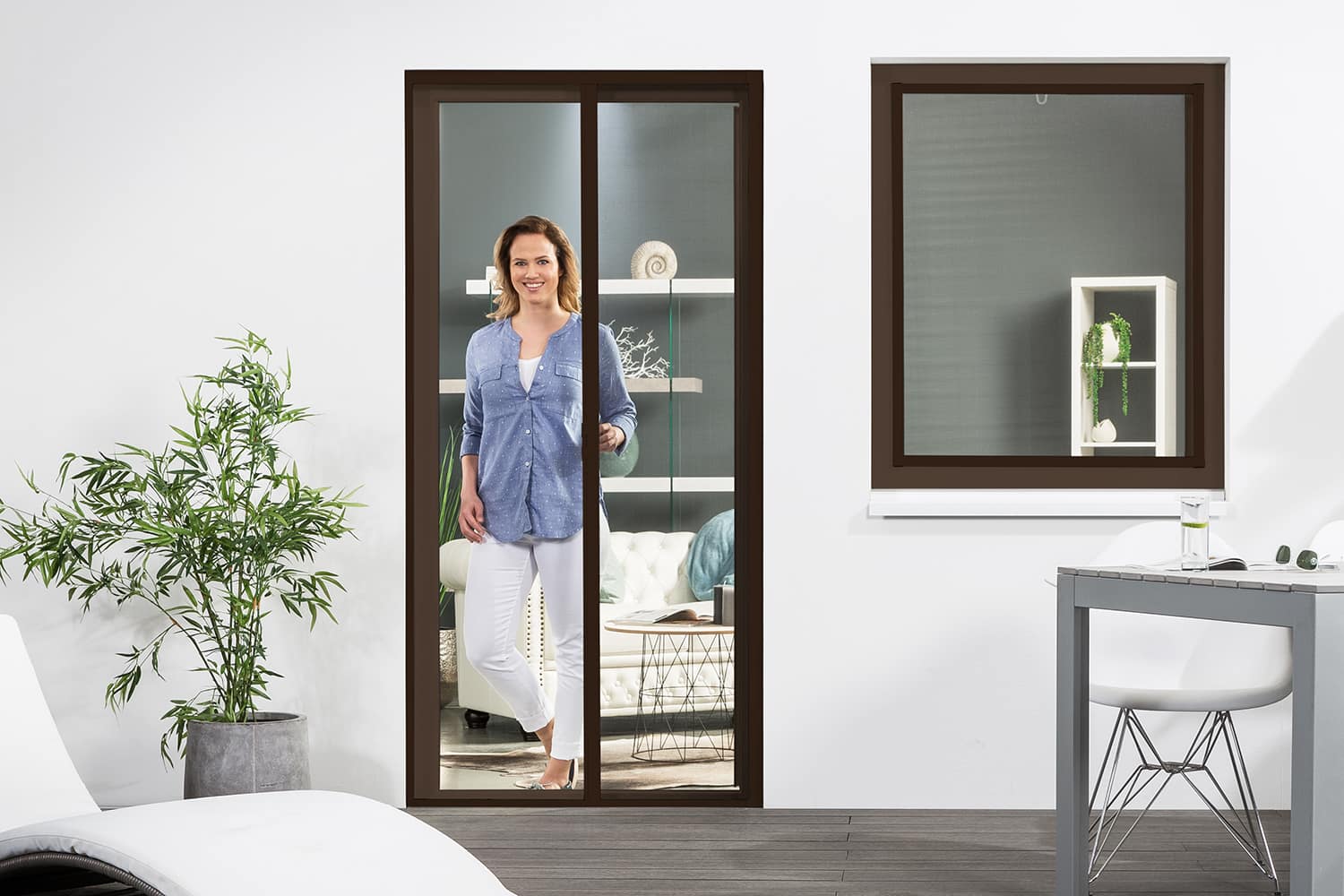 Insektenschutzrollo Tür "SMART", Selbstbausatz / Zuschnitt nach Maß