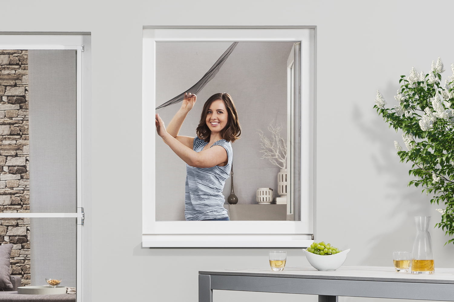 Fliegengitter Fenster mit Magnet oder Klettband, verschiedene Größen und Farben