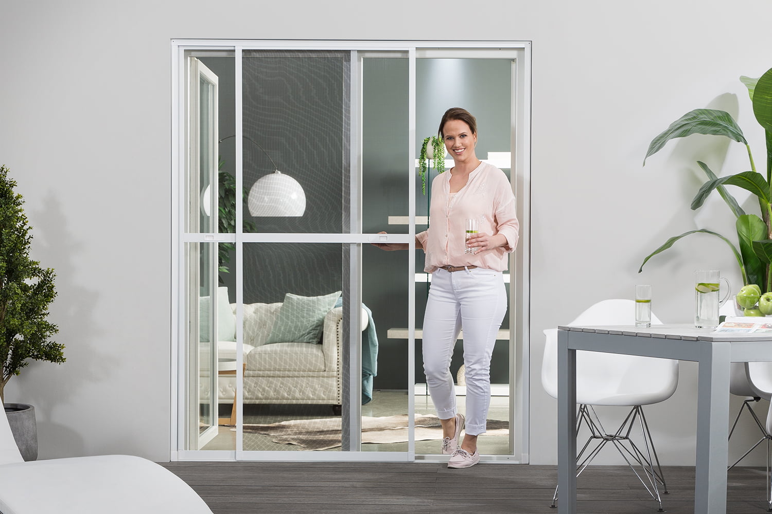 Fliegengitter Schiebetür "XXL", Alurahmen - 240 x 240 cm - Selbstbausatz